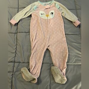 18m Carter’s fleece owl, footed pajama